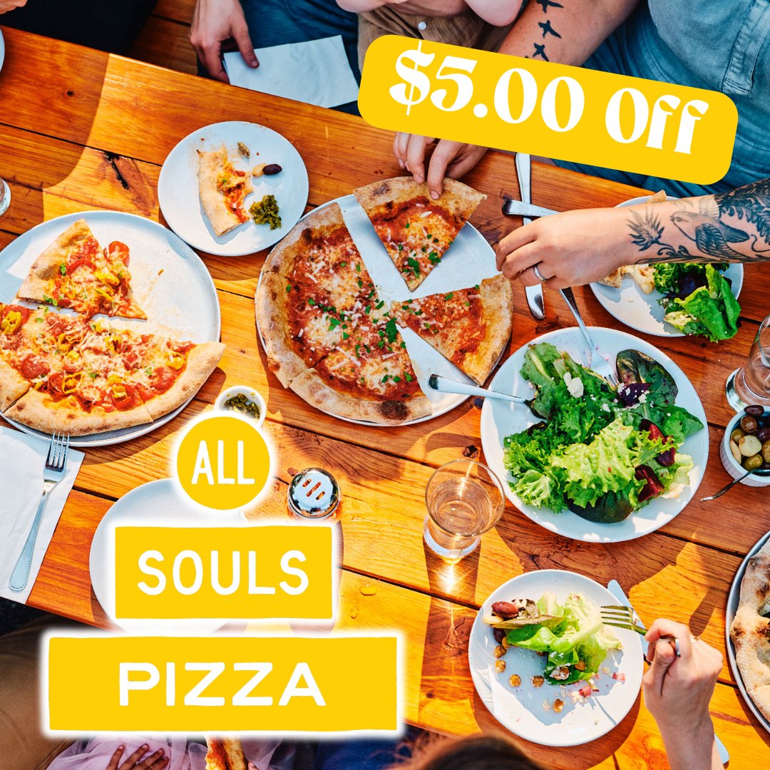 Exciting News! 🍕 We're thrilled to welcome <a href="/AllSoulsPizza/">All Souls Pizza</a> as our newest restaurant partner. As a special treat, enjoy $5 off your order with the code "ALLSOULS" now thru 04/03! 

Check out their menu here: loom.ly/bKWNP9s