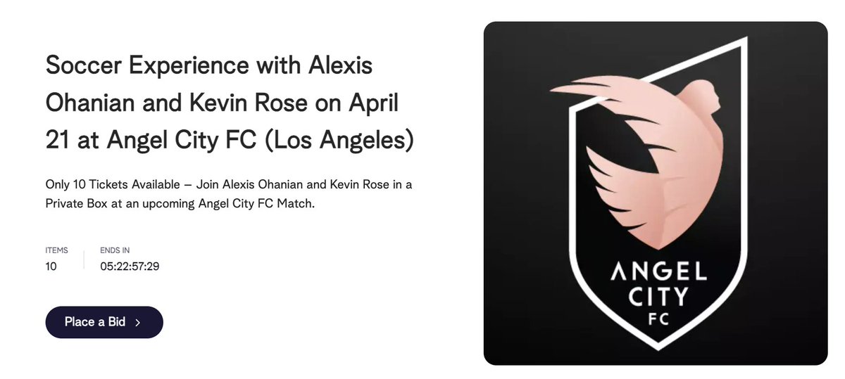 Now live in the Talons Marketplace: A <a href="/weareangelcity/">Angel City FC</a> Soccer Field Suite with <a href="/alexisohanian/">Alexis Ohanian 🗽</a> ⚽️🦉⚽️

10 winners will get access to a private field suite at BMO Stadium in Los Angeles on April 21. 

Bidding is open until April 1st at the link below: