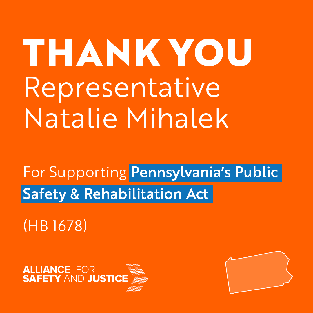 Thank you @RepMihalek for leading the strong bipartisan passage of HB 1678 in PA today! This bill will make us all safer by reducing recidivism and future victims, and creating stable communities.