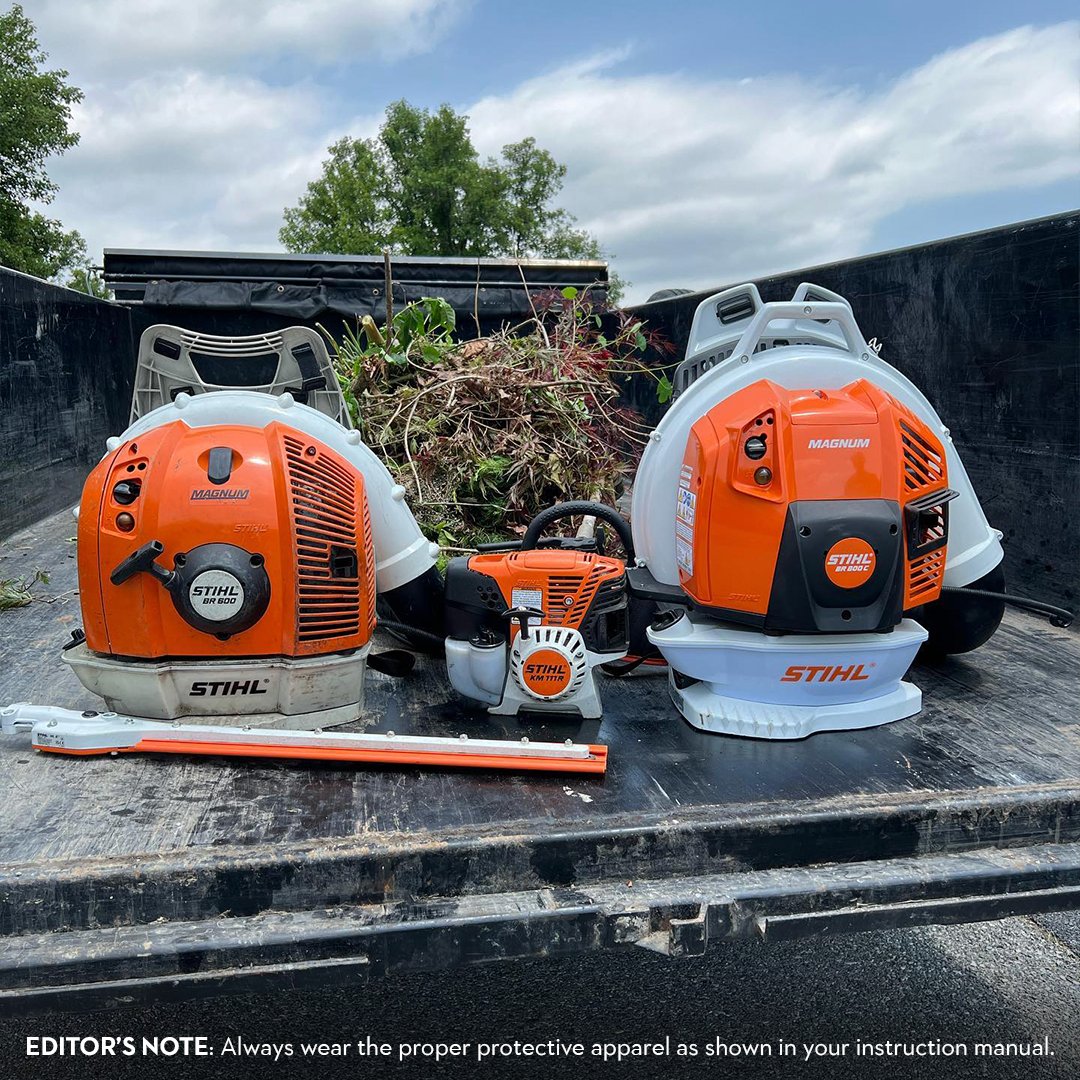 Power, portability and performance. These jobsite MVPs deserve their own chariot, but a flat bed will do. #RealSTIHL 📸: High Country Land and Hardscape