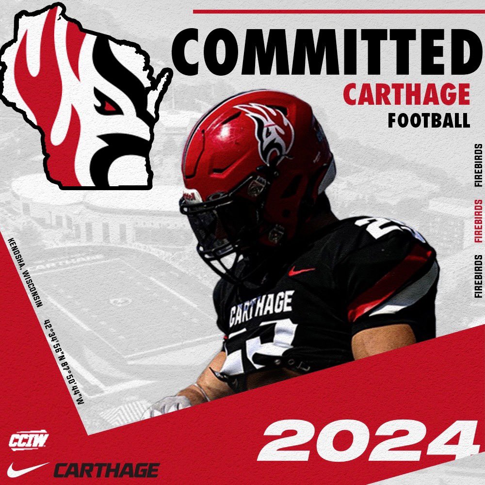 Just wanted to say All glory to God and thank  you to <a href="/CoachPopino/">Matthew Popino</a> and the rest of the Carthage football community for believing in me and my ability , I am 100% committed to Carthage.#GOCARTHAGE