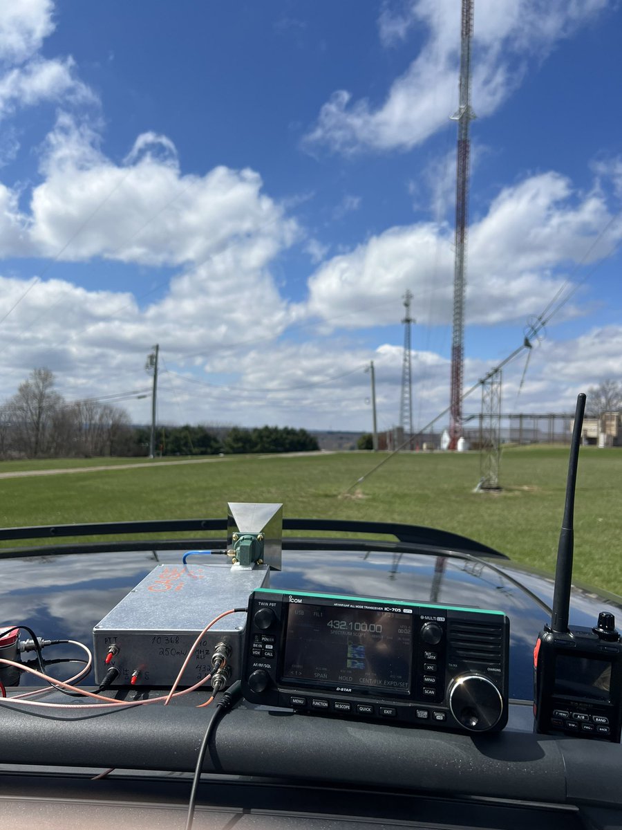 A little 10Ghz action today between me and WA3PQZ with a IC905. We both used small horn antennas. I had a 17db horn with about 250mW from a DB6NT transverter. Only about 5 miles but it’s nice having new local ops on the microwave bands.