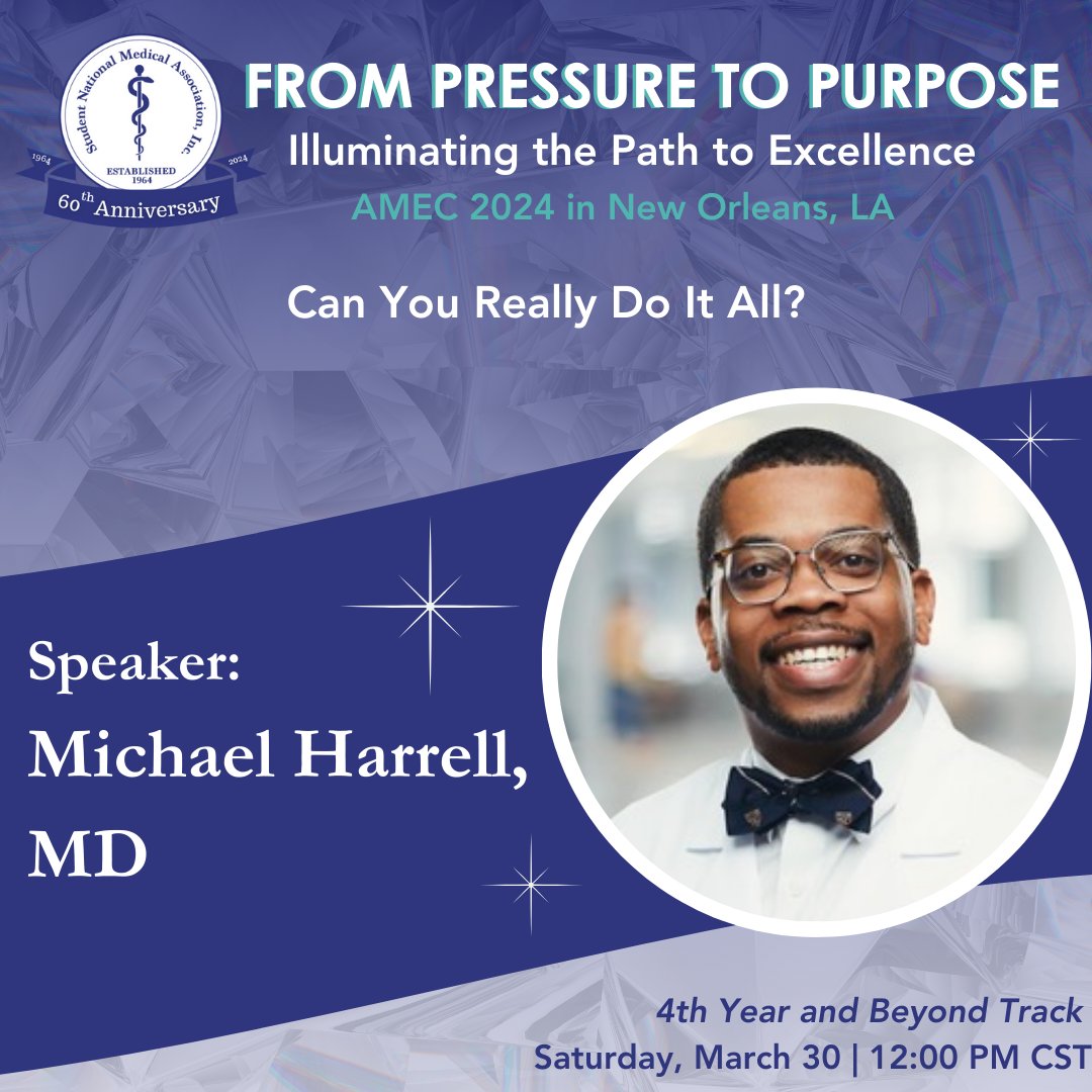 SNMA's tweet photo. What speakers are you most excited to hear from at AMEC? Let us know in the comments! (2/2)
#SNMA #MAPS #AMEC2024 #AMEC #NOLA #MedicalStudents #PreMeds #DiversifyMedicine #BlackDoctors #StudentDoctors https://t.co/ECMKR0mOZh