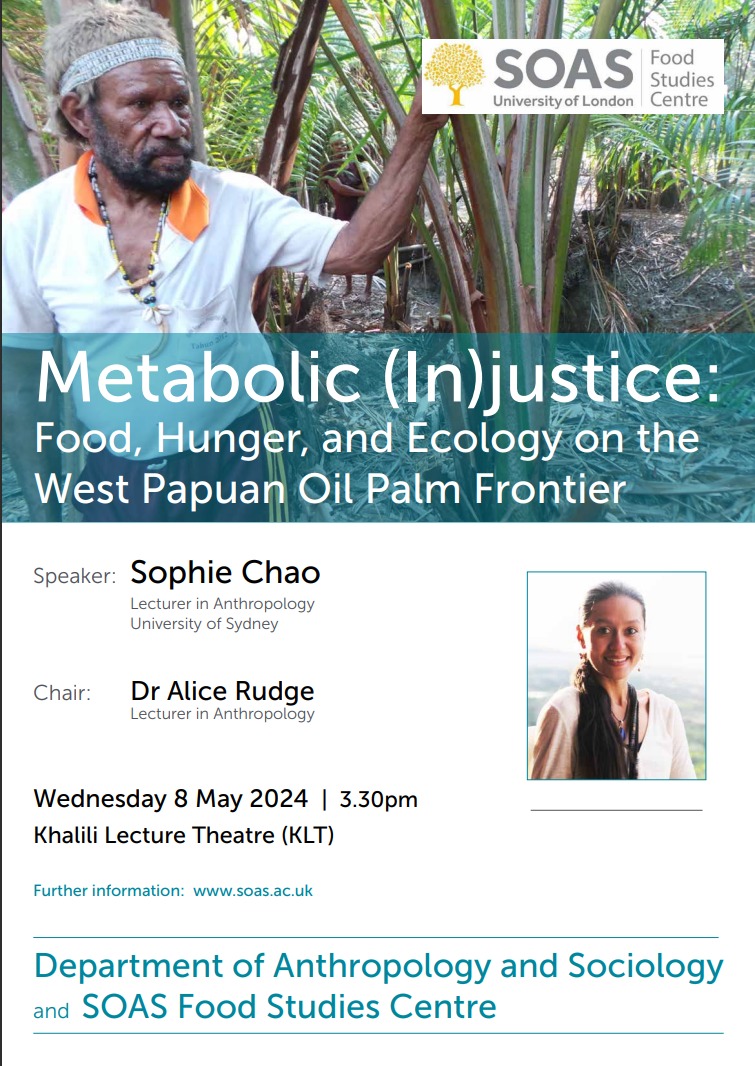 The Food Studies Centre will be hosting this lecture by Sophie Chao with @SOASanthro on 8th May. No need to register. See you there! soas.ac.uk/about/event/me…