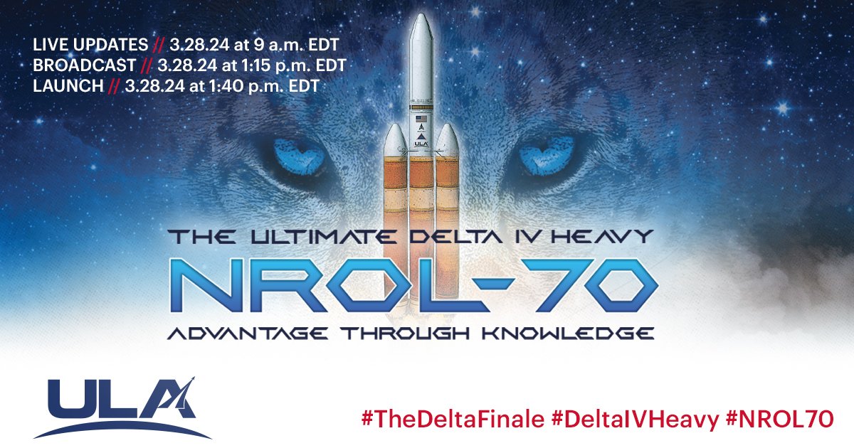 ulalaunch's tweet photo. Leadership from ULA, @NatReconOfc and @SpaceForceDOD held the Launch Readiness Review today and gave a unanimous "ready" for Thursday's #NROL70 mission of #DeltaIVHeavy and #TheDeltaFinale. Read more: https://t.co/0ZAppUgxBy https://t.co/vp7hsYVo3G