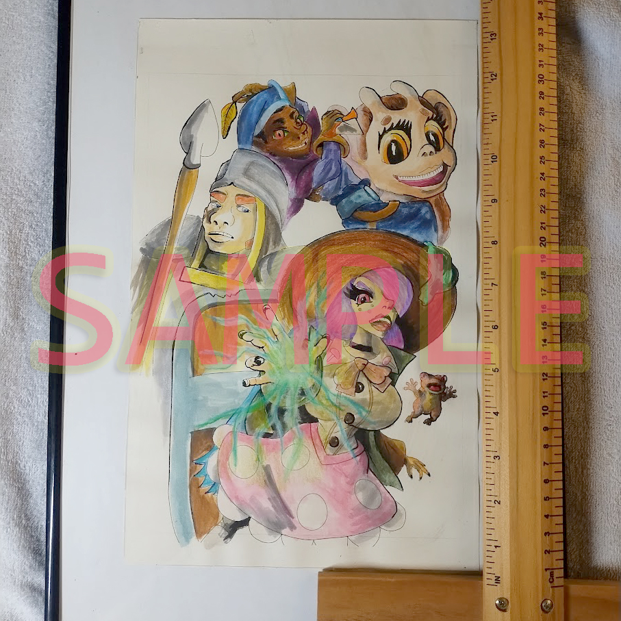 I'm selling the original 'Box Art' drawing I made for Aether Fount.