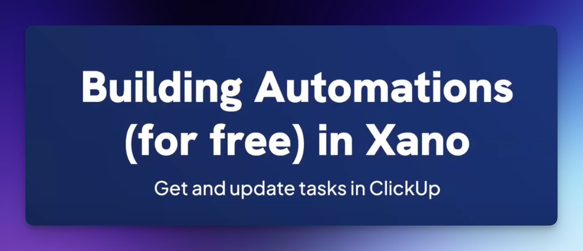 nocodebackend's tweet photo. Dive into automation with us! 🤖 @jakespirek teamed up with @finsweet to showcase the incredible potential of automation with Xano. Learn to streamline customer order data between ClickUp and Xano, create custom API endpoints, search databases, and automate updates with webhooks.
Check out the video here 👉 https://t.co/d81Bqhsx24