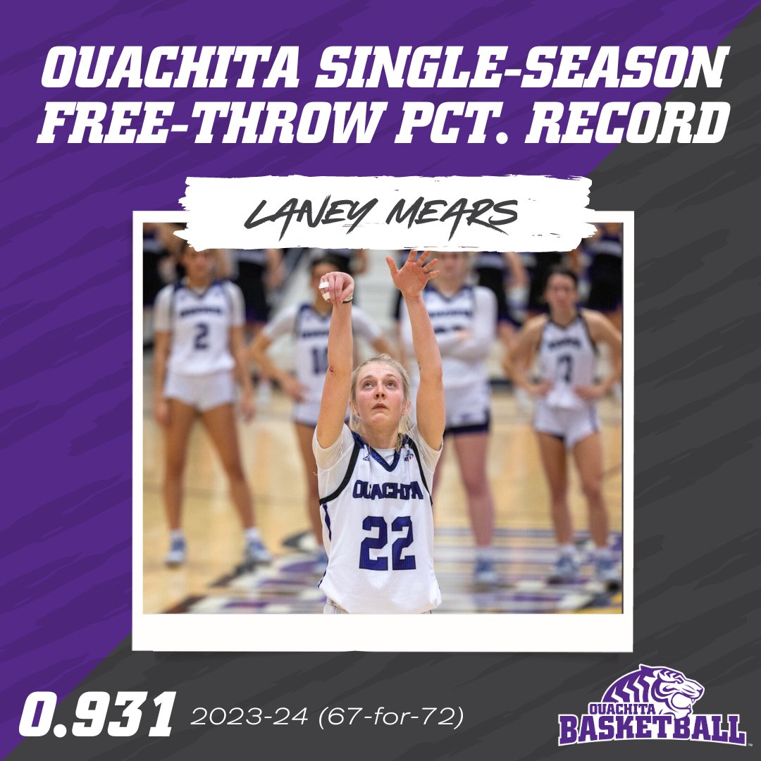 By one one-thousandth of a point, Laney broke her own school record for free throw percentage this season! #BringYourRoar 🐅