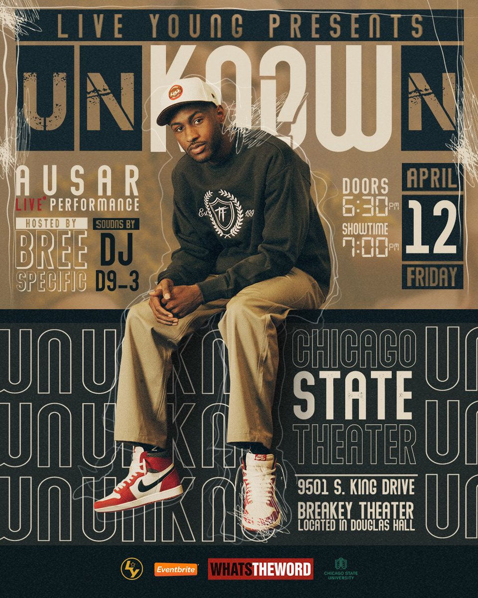 LiveYoungPPE's tweet image. Unknown to the campus; but approved by the city !
#LiveYoung x @WhatsTheWordTV presents a NEW live experience for the campus of Chicago State University! Friday April 12th 

@AusarMusic LIVE ! RSVP via #Eventbrite
Tickets found at liveyoungent.com