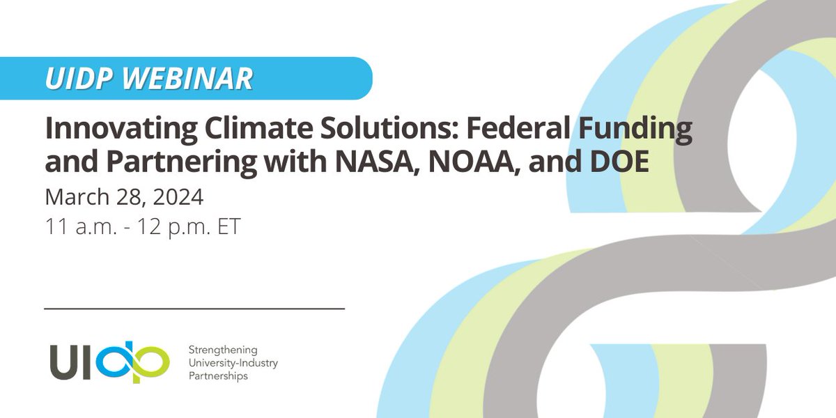 Are you innovating solutions to climate challenges? Representatives from @NOAA, @NASA and @ENERGY will provide info on federal resources to support climate innovation. Tomorrow, March 28 11 AM ET. Free and open to all! lnkd.in/gD4FxTCT