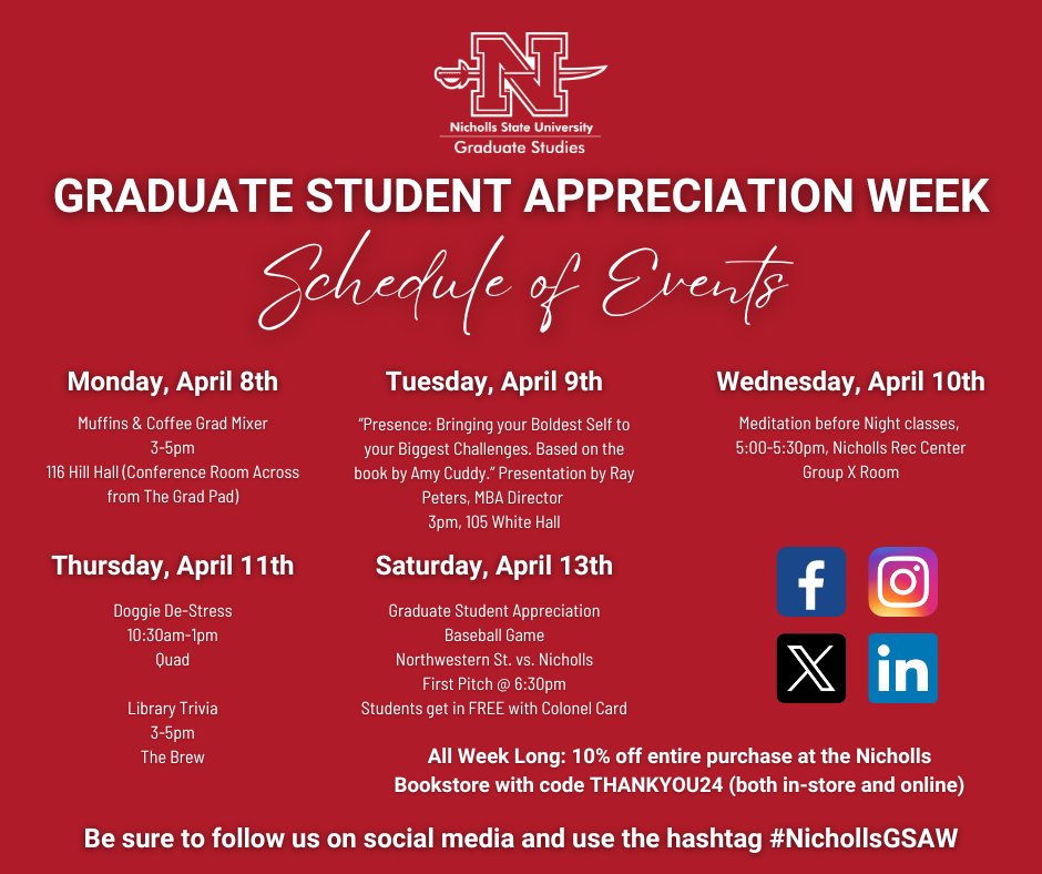 Nicholls State University Graduate Studies tweet media