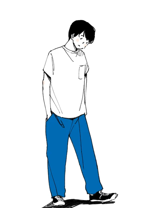 青いズボンの男 
