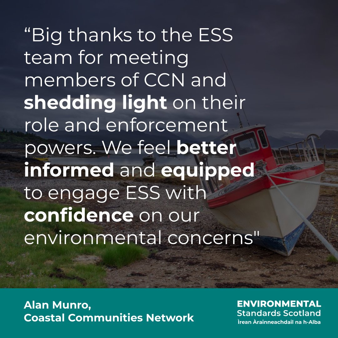 ESS has met with members of the @CCNScotland to listen to their views on the issues impacting Scotland’s environment. Learn more about our community engagement programme here: environmentalstandards.scot/keep-up-to-dat…