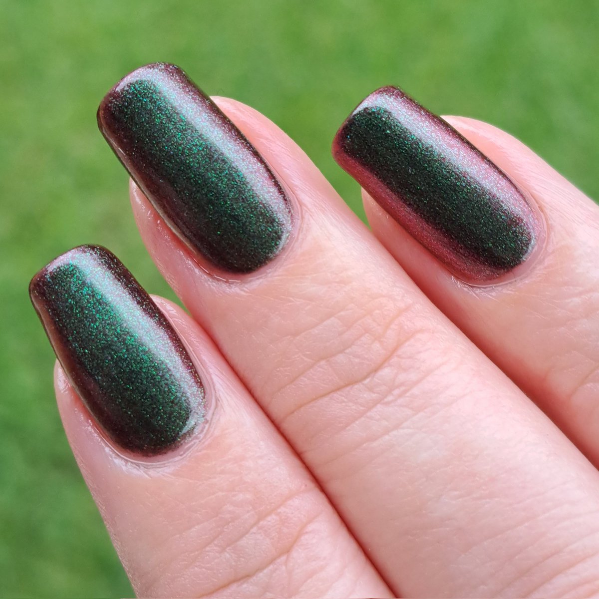givemesparkles's tweet photo. This week's polish: 'Mistletoe You So' from @kbshimmer's Best In Snow collection is a deep forest green multichrome that easily shifts into a rich canberry to burgundy red and flashes of gold. A stunning xmas season shade. ❤️🎄💅 #kbshimmer #indienailpolish #givemesparkles https://t.co/9IsKImdSyB