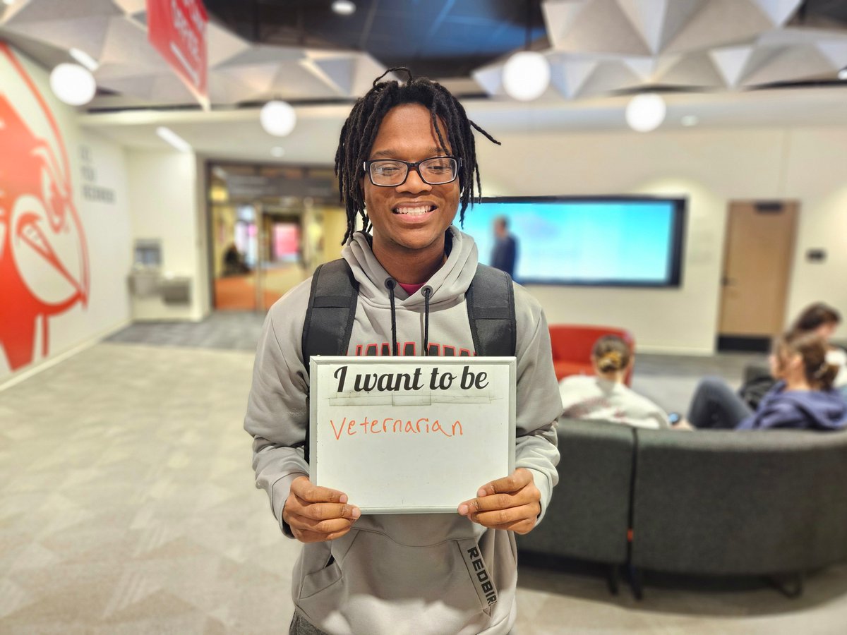 Courtland Funchess wants to be a veterinarian. 🐶🐮🦩What do you want to be? Did you know our career advisors can help you get there? Connect with us and let us help. #YourFutureStartsHere