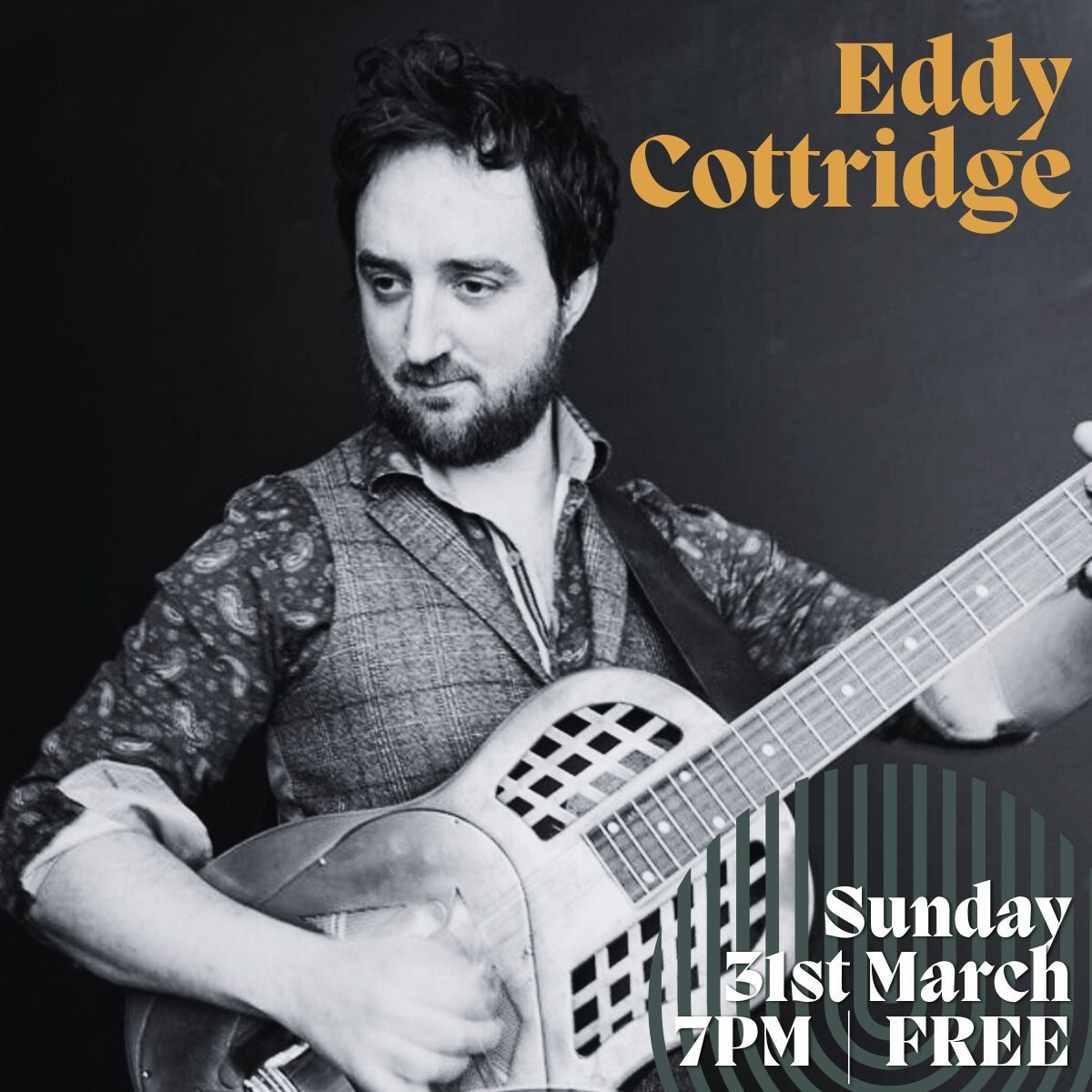 This Sunday we have the wonderful Eddy Cottridge with us at the Alma. Singer and guitarist Cottridge will be playing a range of old-time Americana, with country blues and trad jazz influences. Not to be missed!