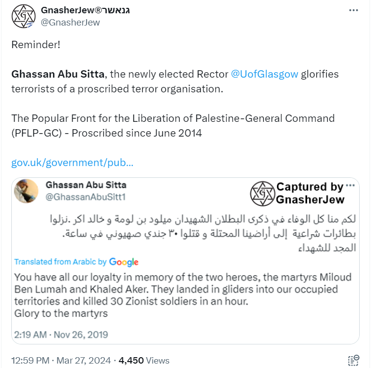 TheProleStar's tweet photo. Since they're FAR too cowardly to tag you @GhassanAbuSitt1 - you might like to know that the 'Gnasher Jew' troll account, which thinks a lot of itself, is libelling you on social media.
They're known for it... https://t.co/ASDDbXx1zq