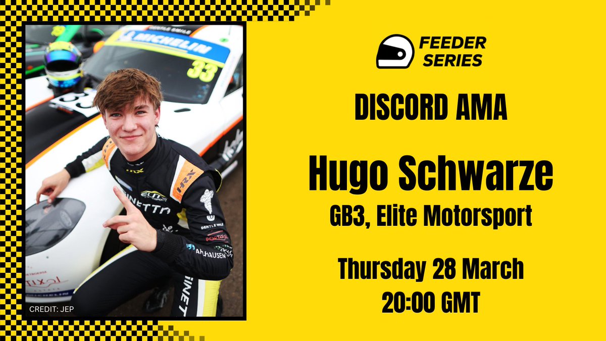 The Feeder Series Discord AMA is BACK! Tomorrow at 8PM GMT, GB3 rookie Hugo Schwarze will be ready to answer all your questions 👀 Join our server here! 👇 discord.com/invite/feeder-…