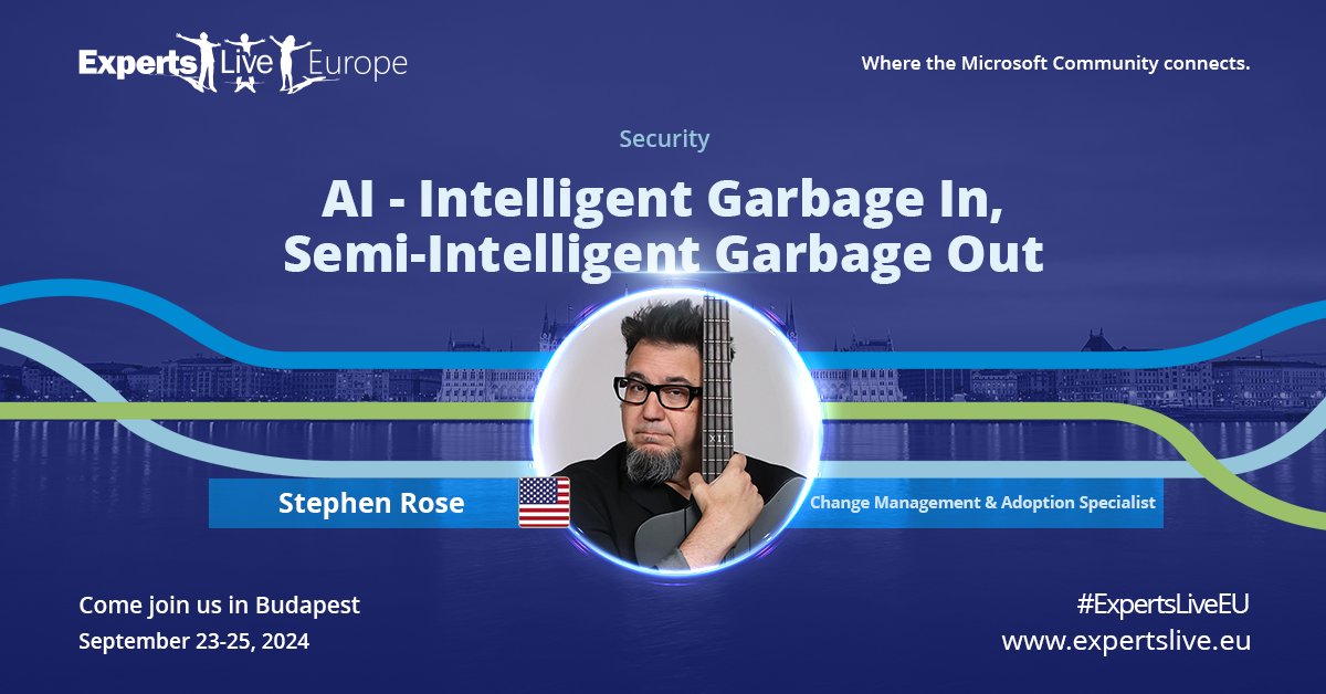 How EXCITINGGG is it that @stephenlrose (USA) is joining us this Fall in #Budapest? VERY! Stephen brings tons of knowledge in his suitcase to Europe, and apart from catching up with him in the Community Zone - you can join his session '#AI - Intelligent Garbage In,
