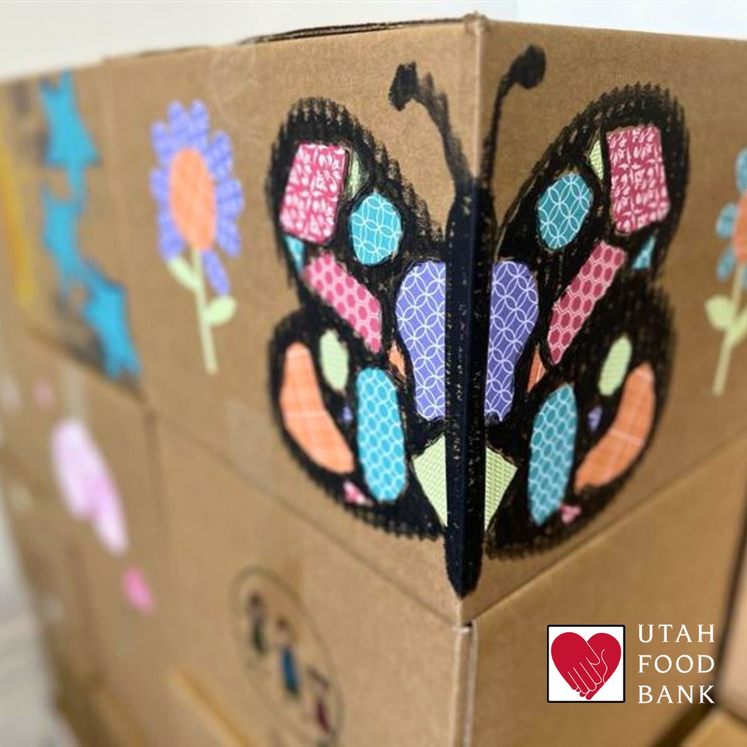 We spotted this artwork on #WarehouseWednesday. It is sure to brighten the day for one of our homebound clients. To learn more about food box decorating, visit our website! #WarehouseWednesday #WeFeedUtah #VolunteerUtah #GiveTime 🔗 utahfoodbank.org/give-time/