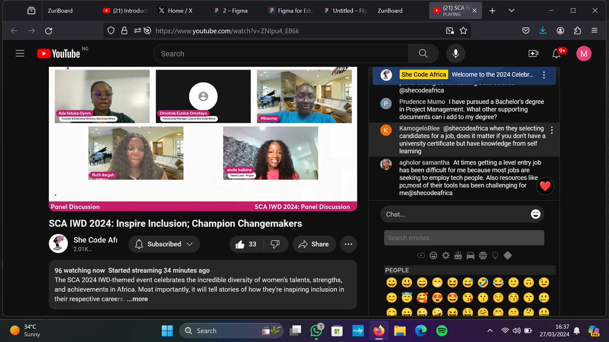 Aminat_Olashile's tweet photo. We're live๐ฅณ๐
SCA IWD 2024: Inspire Inclusion; Champion Changemakers #SCAOOU #Shecodeafrica https://t.co/yUKHphTh2O