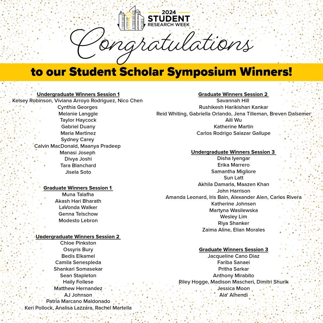 UCFGradStudies's tweet photo. Congratulations to Day One Awardees from the Student Scholar Symposium. #UCFResearchWeek #UCFGraduateLife #UCF https://t.co/1R3sVhhOX5