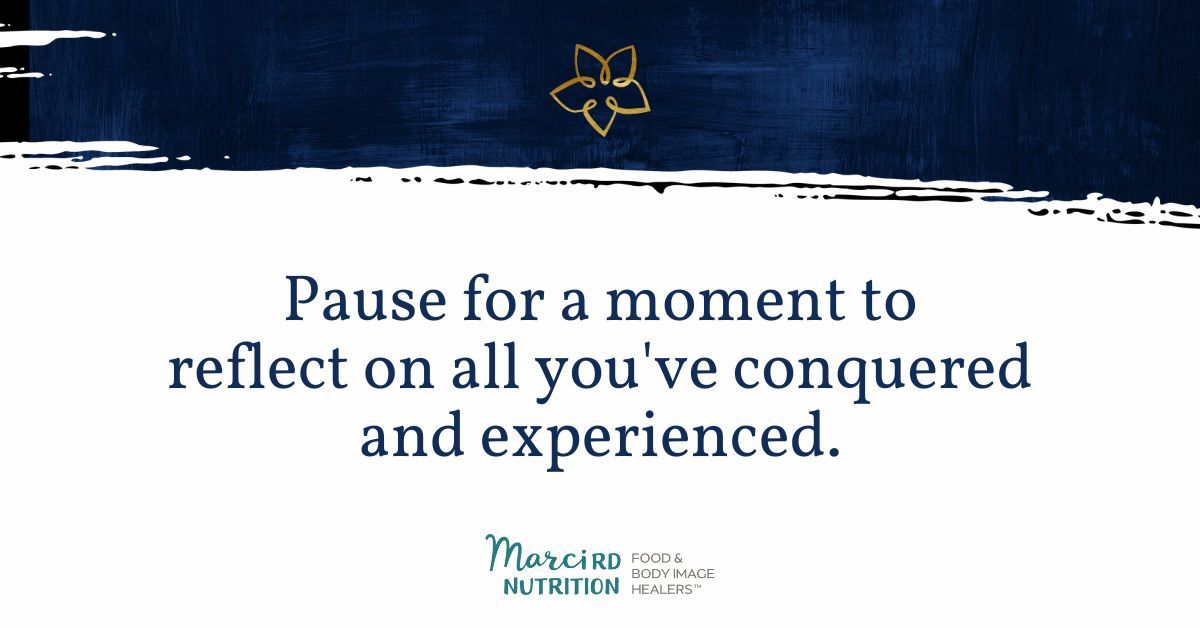 If you have a Chronic illness, I encourage you to take a moment to pause and reflect on everything you have overcome and lived through. 
Chronic illness can be challenging, but recognizing your strength can help create a more positive relationship with your body.
#bodyimage #HAES