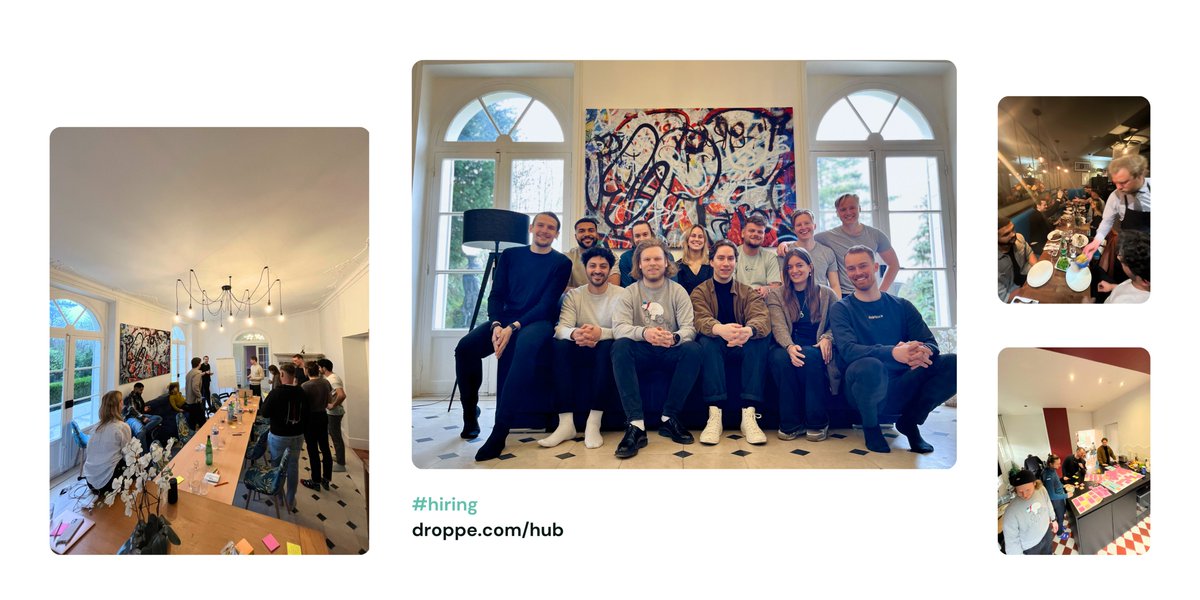 DroppeHQ's tweet image. A couple of weeks ago most of Droppe's team gathered from around the world in Paris for this year's #offsite.
Super proud of the team and excited for the things coming up this year 🙌🏻
PS. Hiring across sales, marketing, tech, design & creative positions. Apply!
#hiring #b2b