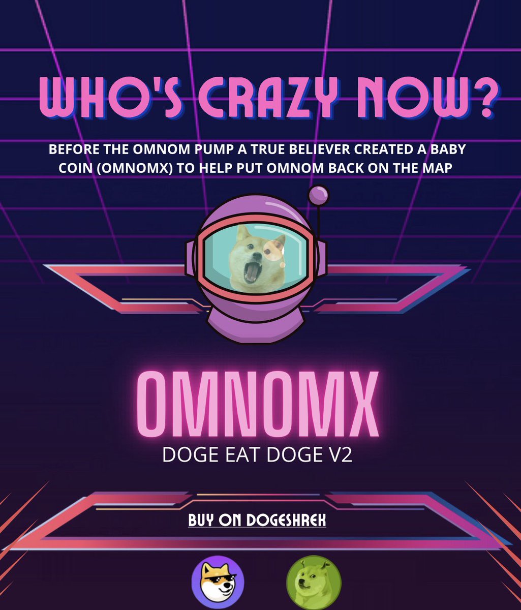 nashvillejessi's tweet photo. When everyone had given up on $omnom a noble DC ambassador created $omnomx 

Despite the haters he made the baby token to help pump $omnom &amp; what a brilliant move!

This is your chance to get in early while the mc is nowhere near its expectancy

https://t.co/LHSWhDnxmh
#dogechain https://t.co/FyxCGf22pA