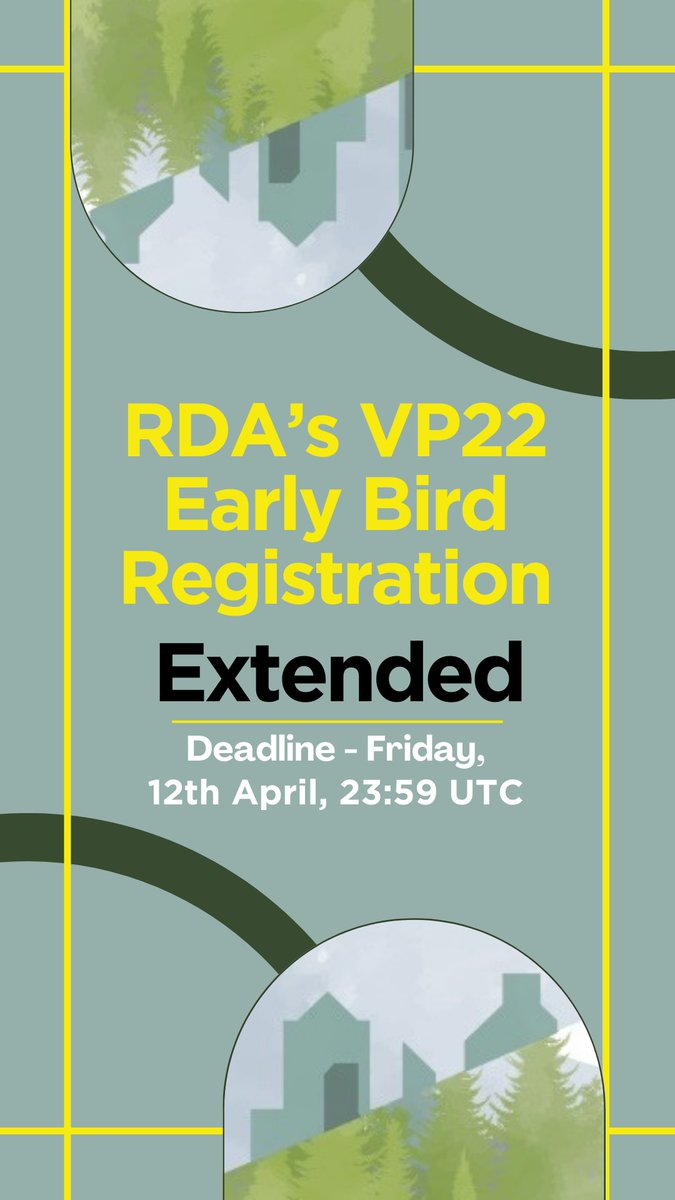 📣Early Bird for 22nd #RDAPlenary Registration Extended until Friday, 12th April. Save up to $50 before the price increases! 🌏Help us to support RDA members from low- and middle-income countries by purchasing a $30 ticket. ➡️Registration bit.ly/48FiRHa