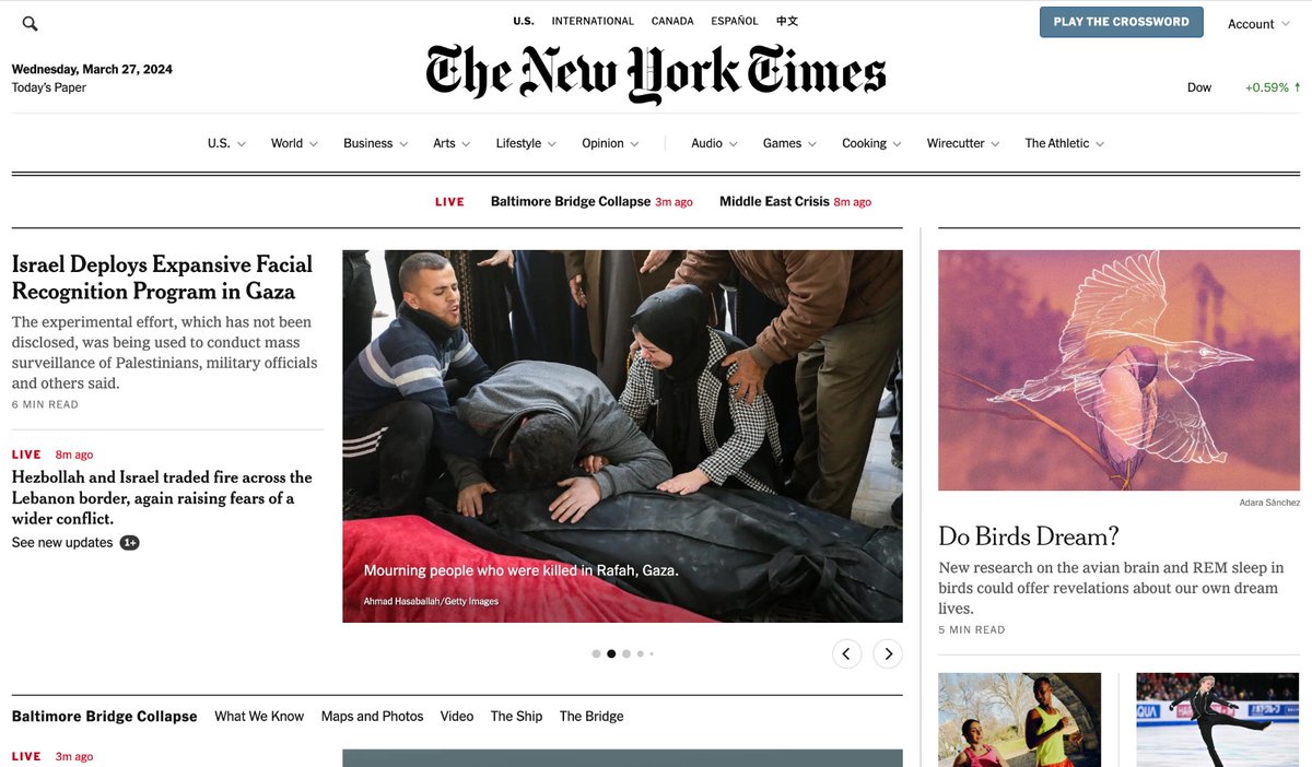 The new York times today صورتي تتصدر الصفحة الرئيسية لصحيفة نيويورك تايمز العالمية اليوم @GettyImages