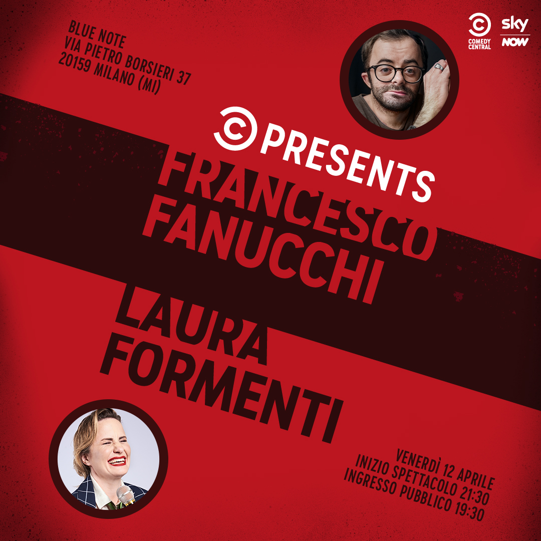 mtvitalia's tweet photo. Il 10, 11, 12 e 13 aprile ti aspettano al Blue Note di Milano quattro frizzantissimi appuntamenti targati Comedy Central 🤣 A farti ridere con la loro comicità ci penseranno loro 🔥 Trovi i biglietti su TicketOne 🎟 Ti aspettiamo 🖤 #CCPresents #mtvnewsita https://t.co/6H5NrOB50g