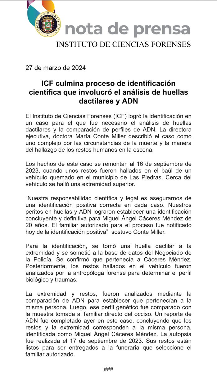 Instituto de Ciencias Forenses tweet media