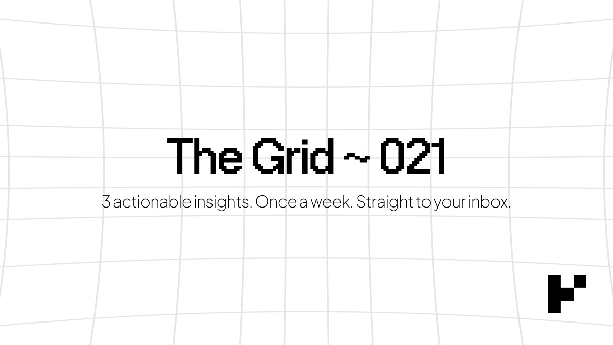 This week on the Grid, we cover the potential of a GPU marketplace, fixed software pricing, and embarking on side quests to pursue a major goal.

The Grid is a weekly newsletter with 3 actionable insights, delivered straight to your inbox.

rubriclabs.com/newsletter/021