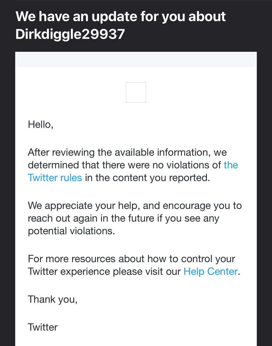 Nice to know releasing photos of my family with racist comments doesn’t break Twitter TOS. 🤣