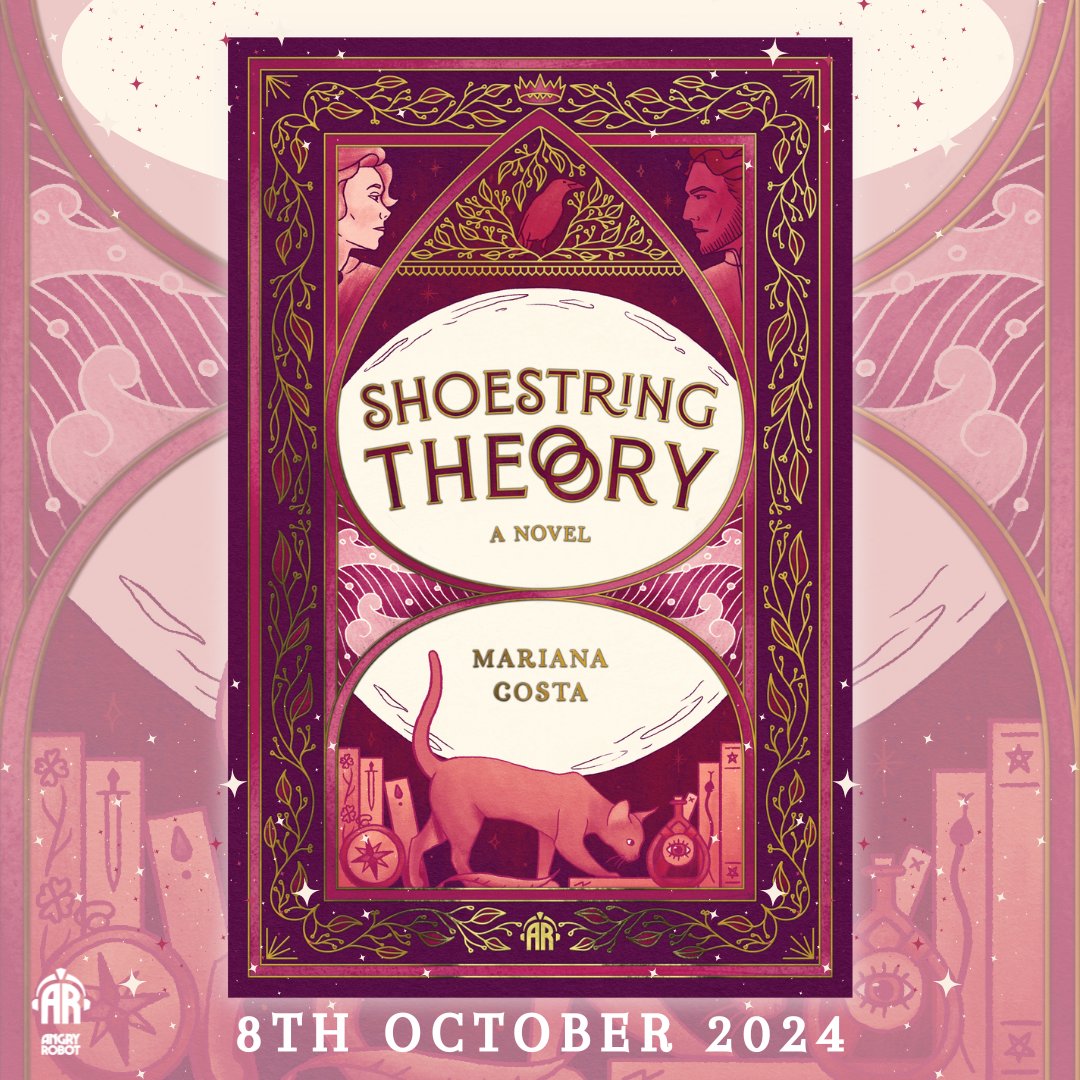 Revealling the cat-tastic cover to SHOESTRING THEORY by @marinscos! Featuring: ✅ Time travel ✅ A cat familiar named Shoestring ✅ A friends-to-lovers-to-enemies-to-lovers-romance You don't want to miss out on this one! angryrobotbooks.my.canva.site/shoestring-the…