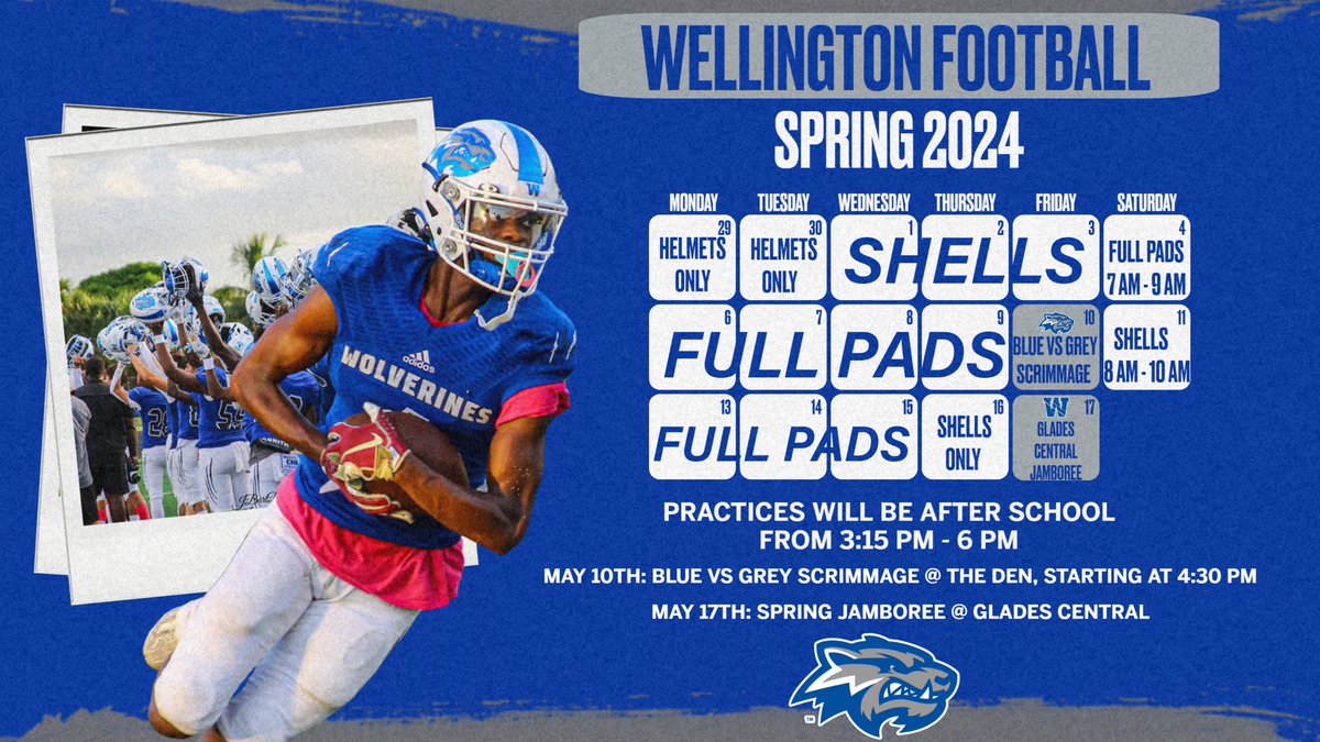 Wellington High School Football Spring Schedule! #RISE