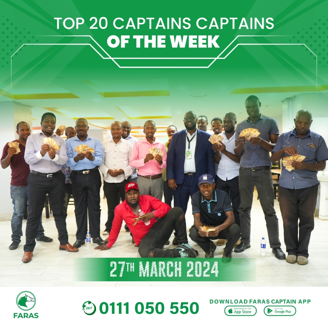 Congrats to our top 20 Captains of the week! We value our drivers dedication and ensure they receive the recognition they deserve. Join us as a Faras Captain today at faras.link/FarasCaptains for a supportive and inspiring atmosphere.