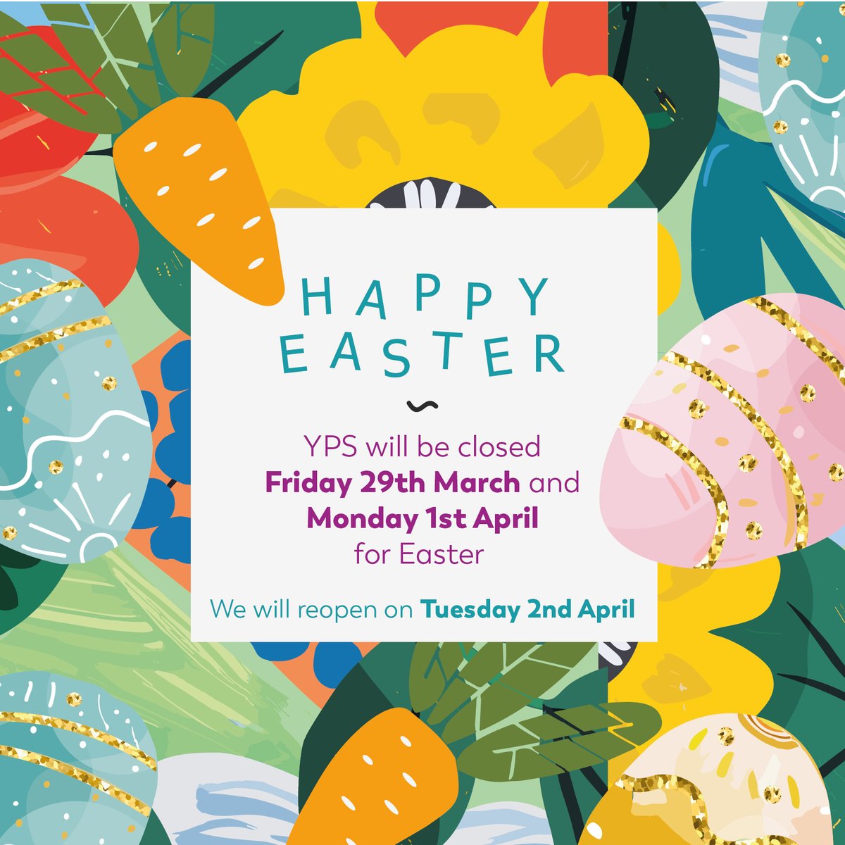 YPS_Digital's tweet photo. Happy Easter from Your Print Specialists! YPS will be closed Good Friday and Easter Monday for the Easter Holidays. We will reopen at 8.30am on Tuesday 2nd April.  Any orders placed during this time will be processed upon our return. https://t.co/09qI7SM9q4