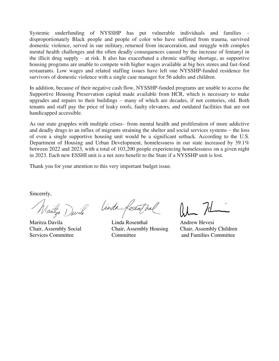 newdestinyorg's tweet photo. @DavilaAssembly , @LindaBRosenthal , & @AndrewHevesi are right: Converting 9k at-risk #NYSSHP units to #ESSHI will create fiscal parity among #SupportiveHousing units across NY." @CarlHeastie, now's the time to create parity & #SaveSupportiveHousing!
https://t.co/5qMMWruD4M https://t.co/2E9wCSdKKH