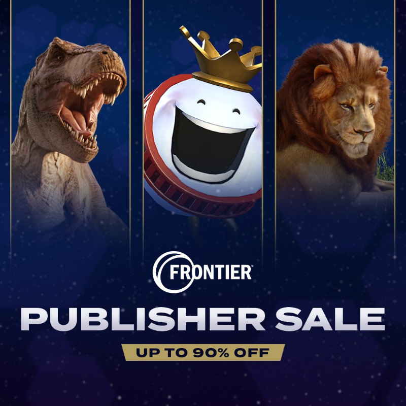 frontierdev's tweet photo. Save up to 90% off in the Frontier Publisher Sale on a selection of our games and DLC on Steam, with titles including Jurassic World Evolution 2, Planet Zoo, Planet Coaster, F1® Manager 23 and more.