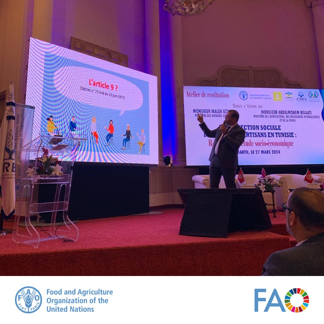 #HappeningNow in Tunisia 🇹🇳 Welcoming Sondes Elmoncer Semlali, DG of CRES, Cherif Toueilib, @FAO's Fishery Officer @FAOinNENA & Yessine Ben Arfa, CNP of the #SocPro4Fish to share their expertise on #SocialProtection for Tunisia's #SmallScaleFishers 🎣