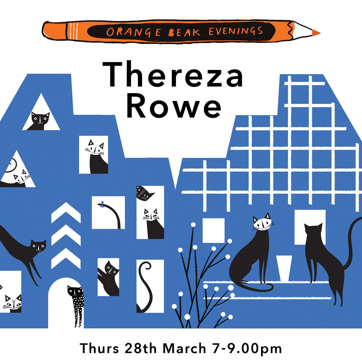 Our Orange Beak Evening tomorrow night is with author, illustrator and printmaker, Thereza Rowe! Tickets and full info here - eventbrite.co.uk/e/online-talk-…