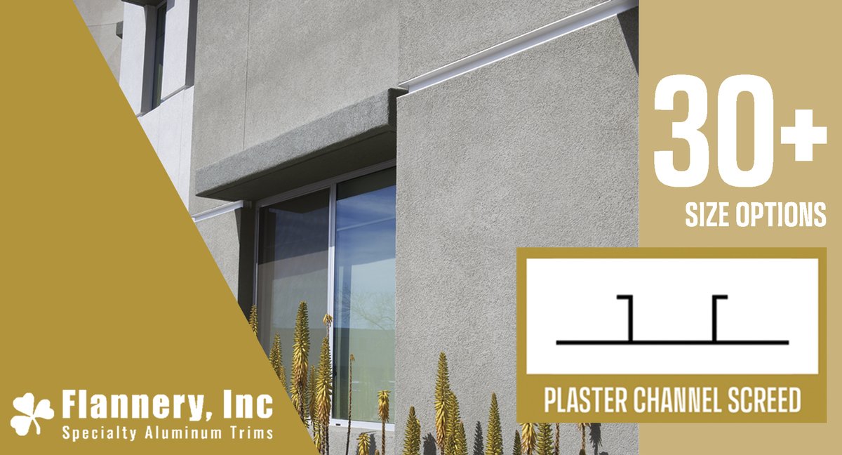 FlanneryTrim's tweet photo. Flannery has expanded many of our Trim shapes to include an expansive selection of Reveal Depths and Widths to accommodate your building project! Take a look at our Plaster Channel Screed that has over 30 different options! https://t.co/RyIl3E3A8w