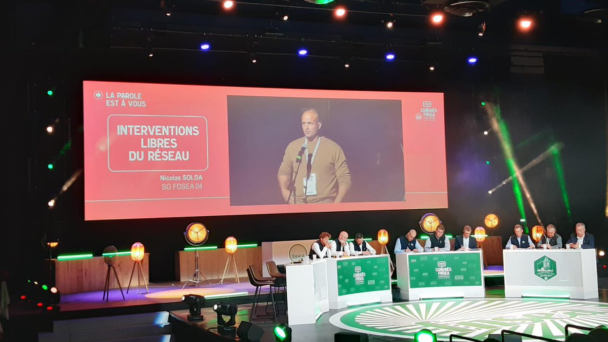 #SYNDICAL | 78ème Congrès @FNSEA📢✊ La parole au réseau, le 04 prend part aux interventions ! Nicolas Solda (SG FDSEA 04) intervient sur les SPL, les MAEC et l'emploi pastoral. 🎤💬👇 #FNSEA #agriculture #congres #dunkerque #agrisouspression #laforcedunreseau