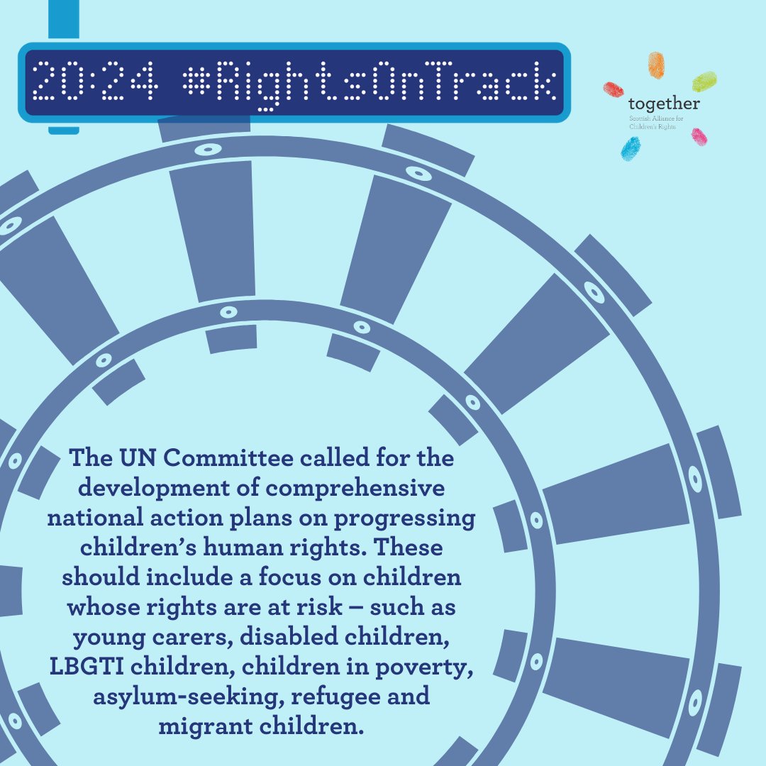 🇺🇳Exploring Scotland’s ‘to do list’ from the UN! Our 11th post calls for the development of comprehensive national action plans to help us with the progression of children’s human rights Is🏴󠁧󠁢󠁳󠁣󠁴󠁿 on track? #RightsOnTrack