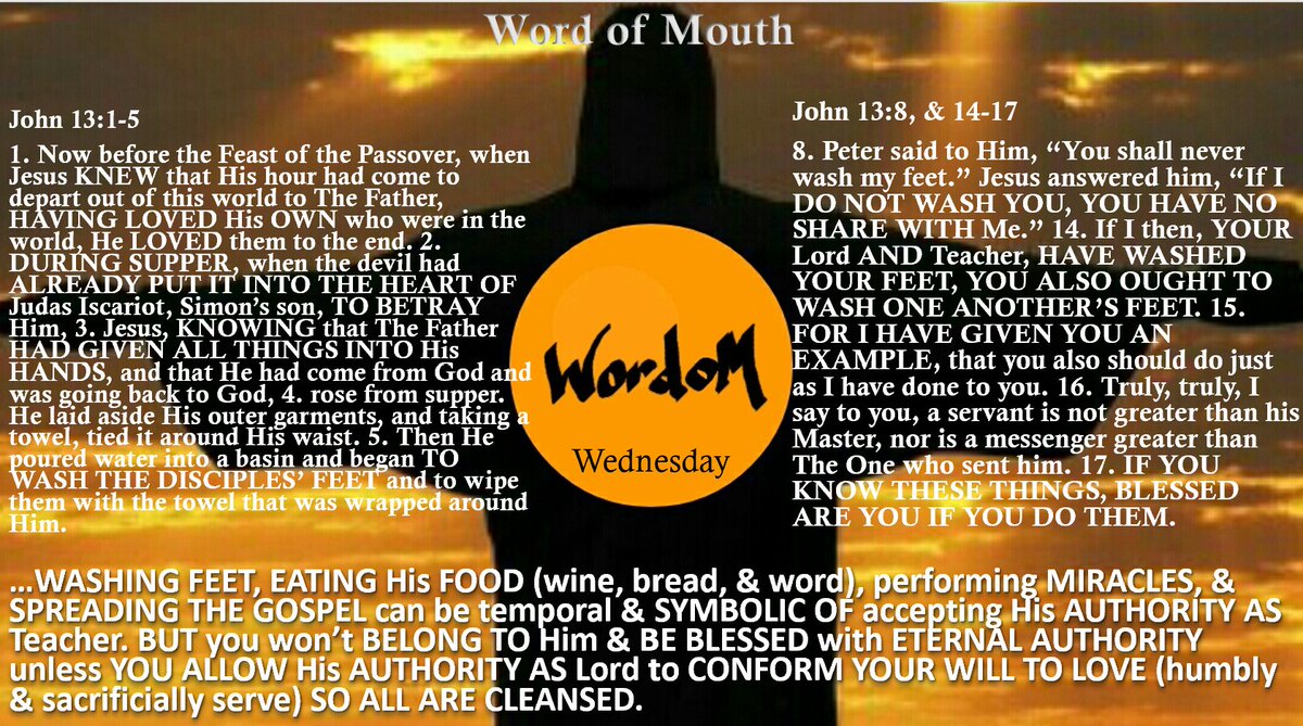 bejackson008's tweet photo. #GodMorning!!!
Judas' betrayal tends to be a focus, instead of VERY SIGNIFICANT THINGS Jesus KNEW His disciples needed to KNOW:...
#ExampleGiven #TeacherAndLord #ConformedWill #HumbleAndSacrificialServant #WordoM #GodMorningWednesday #LiveLightLove https://t.co/rAZ6fwzvvi