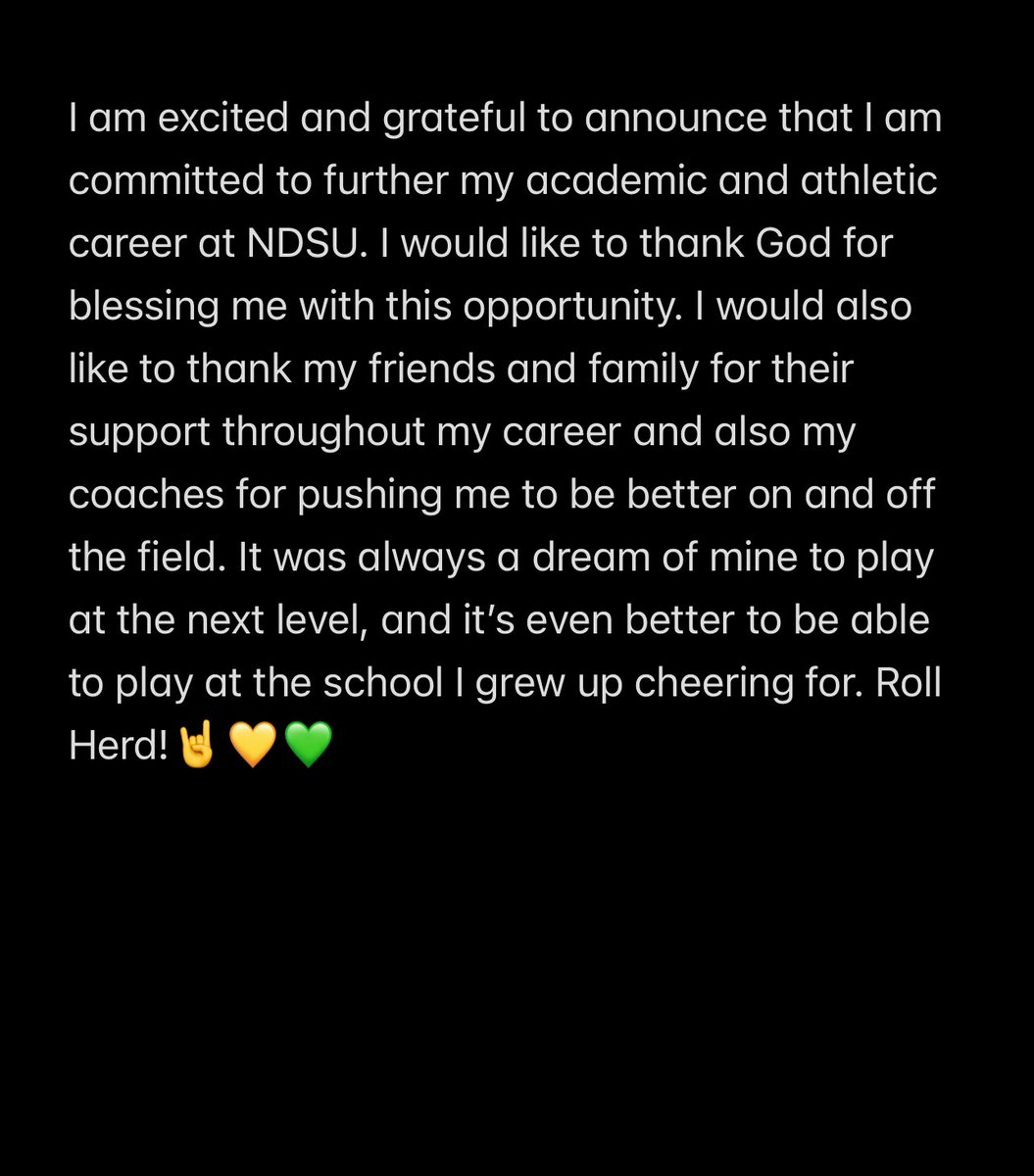 CarterZeller's tweet photo. Committed!! 🤘🔰 @NDSUfootball @CoachTimNDSU @CoachRHedberg @fargonorthfb https://t.co/WOYfth78Sj