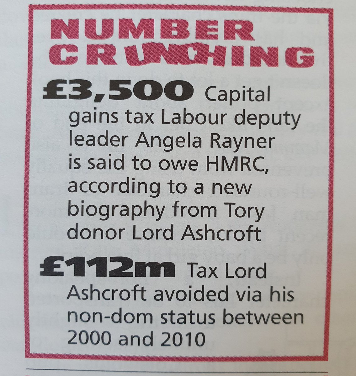 Some much needed perspective from Private Eye 👀 n.b. tax experts have advised Rayner she owes nothing...