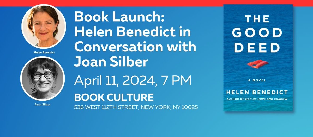 The Good Deed, my new novel about refugees, about to launch in New York. April 11, Book Culture, 7 p.m. The brilliant Joan Silber will interview me.